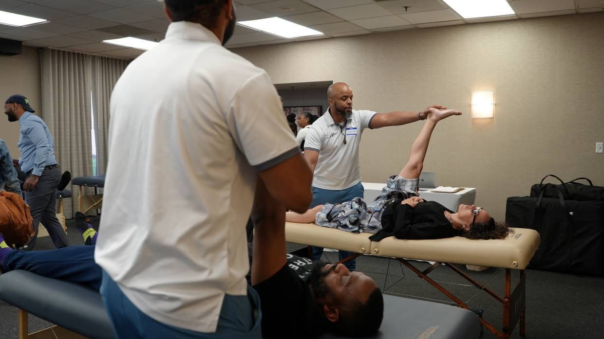 Stretch therapy training session